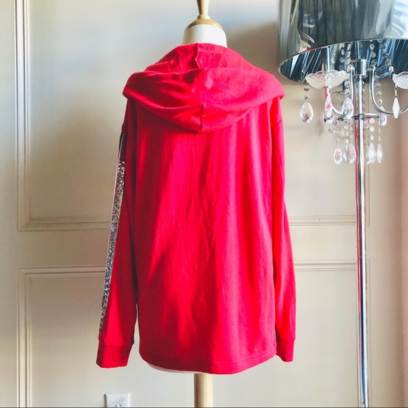 VS PINK BLING SEQUIN PERFECT TUNIC HOODIE PULLOVER - Picture 6 of 14